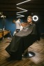 Пеньюар с неопреновым воротником REBEL BARBER Noble Black
