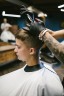 Пеньюар с неопреновым воротником REBEL BARBER Crystal White