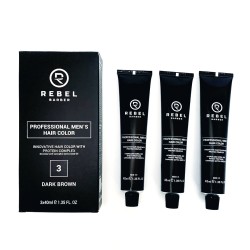 Профессиональная мужская краска для волос REBEL BARBER Dark Brown (3) 3 х 40 мл