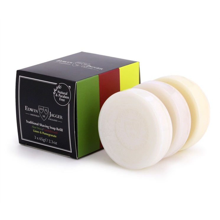 Мыло для бритья Edwin Jagger Aloe Vera/ Sandalwood / Limes & Pomegranate 3 х 65 гр