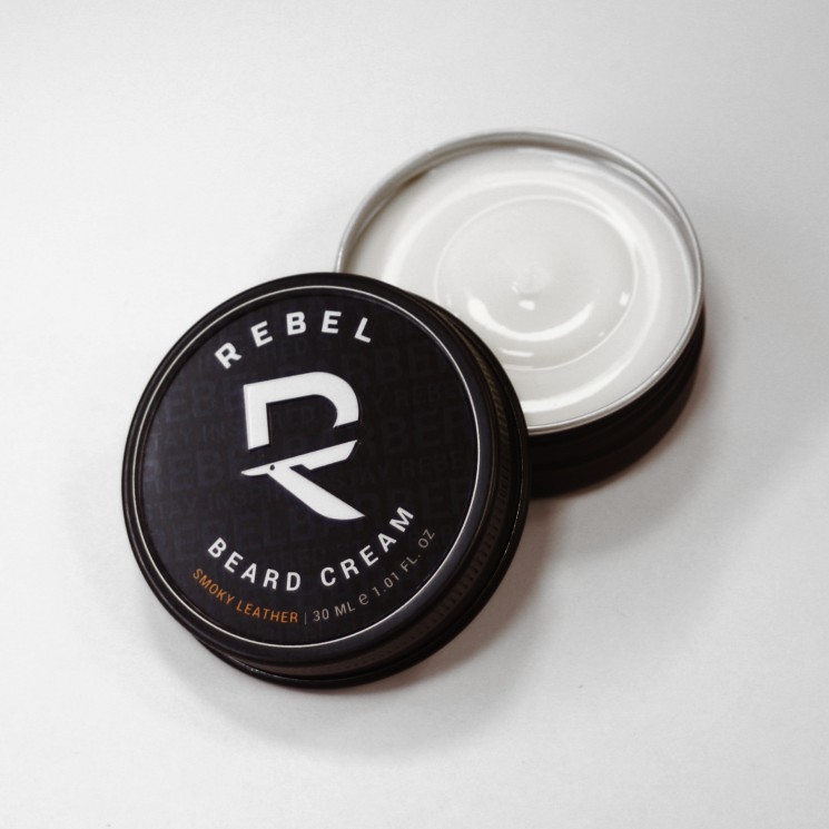 Премиальный крем для бороды и усов REBEL BARBER Smoky Leather 30 мл