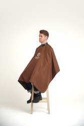 Пеньюар для окрашивания с неопреновым воротником REBEL BARBER Prestige Brown